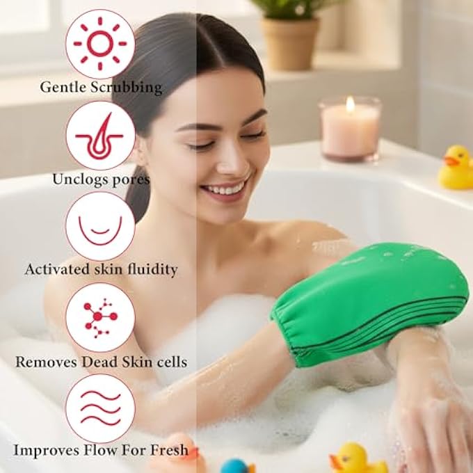 ADLABLD Pack of 8 Korean Exfoliating Gloves, Double-Sided Exfoliating Gloves, Valid Deep Exfoliating Gloves, for Shower, Bath, Body Scrub, Dead Skin Remover - Image 3
